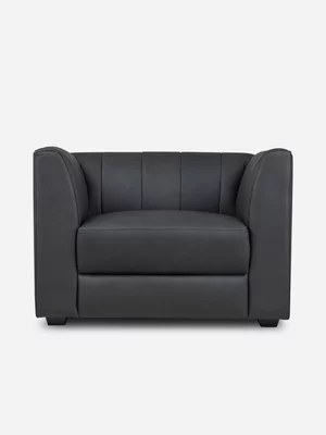 Alexa 1 Seater Leather Couch Matrix Black