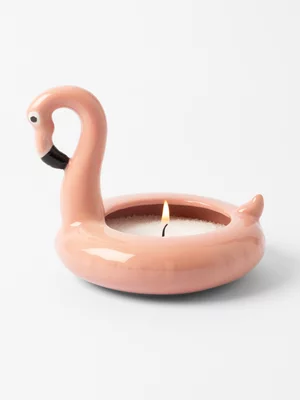 Rialheim Flamingo Candle Vessel with Sand Wax