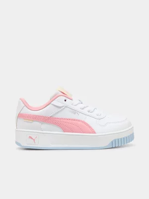 Puma Junior Pre-School Carina Street White/Pink Sneakers 