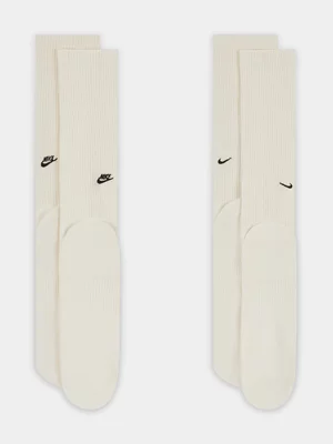 Nike Unisex 2 Pack Embroidered Cushion Crew Milk Socks