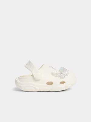 Jet Toddler Girls Cream Butterfly EVA Clogs