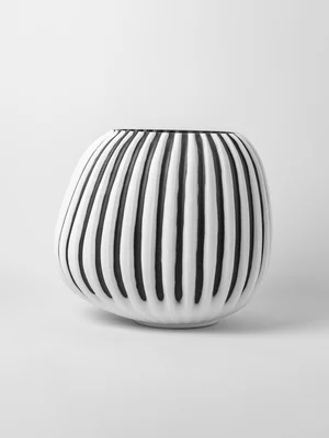 Artisanal Striped Glass Vase Medium