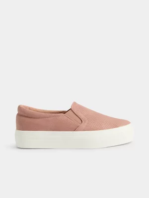 Jet Women’s Blush Suede Slip On Platform Sneaker