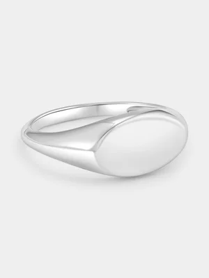 Sterling Silver Oval Signet Ring