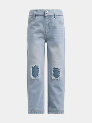 Jet Younger Girls Light Blue Straight Leg Denim Jean