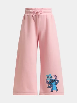Jet Younger Girls Pink Stitch Wide Leg