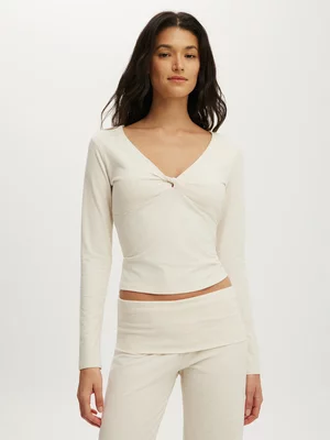 Women's Cotton On Beige Dreamy Soft Twist Detail Top