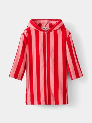 Cotton On Kids Red Stripe Zip Thru Hooded Towel