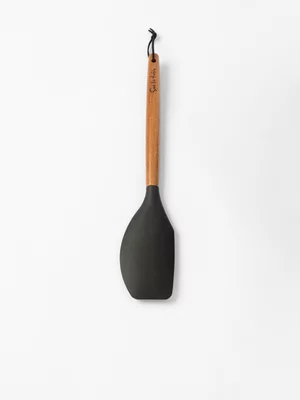 Sur La Table Black Spatula with Acacia Wood Handle