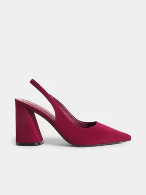 Jet Women's Burgandy Sling Block Heel