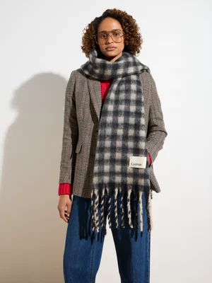 Women's Canvas Chunky Scarf Check