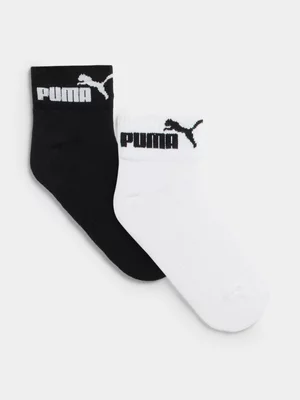 Puma Tech Running 2-Pack Black/White Running Socks
