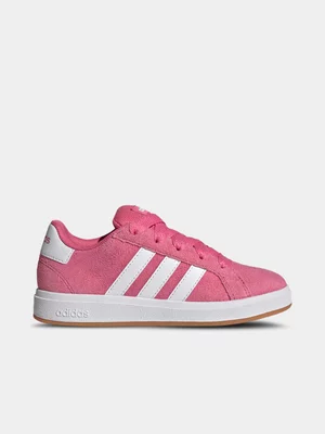 adidas Junior Grade-School Grand Court 00's Pink/White Sneakers