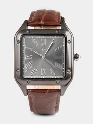 Markham Men's Santos Formal Leather Watch