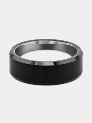 Tungsten 2-Tone Matt Edge Ring