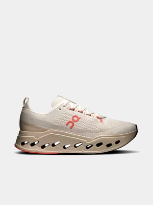 On Womens Cloudsurfer Max Ivory/Salmon Running Shoes