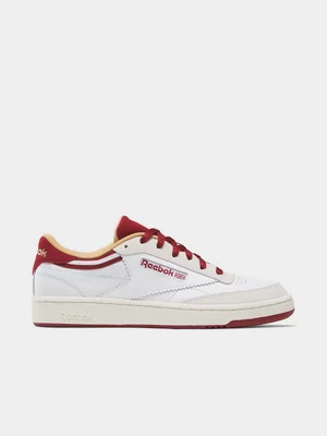 Reebok Men's Club C 85 '40th anniversary' White/Burgundy Sneaker