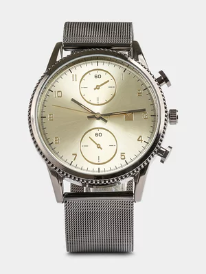 Markham Men's Mesh Grey Watch