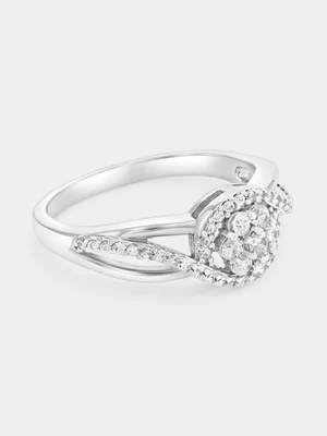 Sterling Silver Cubic Zirconia Cluster Ring