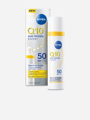 Nivea Q10 Anti-Wrinkle Expert Daily UV Face Fluid SPF 50 Sunscreen,