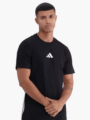 adidas Mens 3-Stripes Black Tee