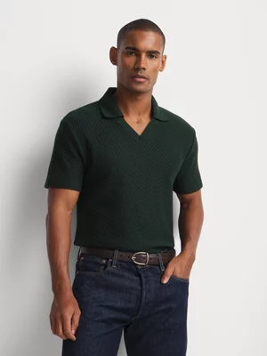 Markham Men's Diamond Texture Revere Forest Green Golfer