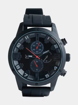 Markham Men's Oversize Silicone Black Watch