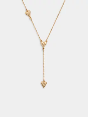 Gold Heart Drop Necklace