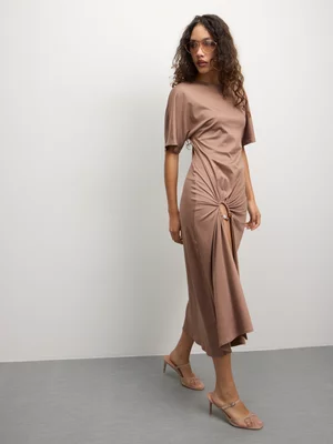 The FIX Women's Brown Hardware Maxi T-Shirt Dress