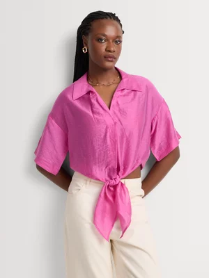 Revere Collar Tie Detail Shirt