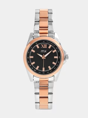 MX Rose Plated Charcoal Dial Two-Tone Bracelet Watch