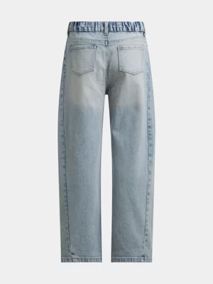 Girls Barrel Leg Jeans