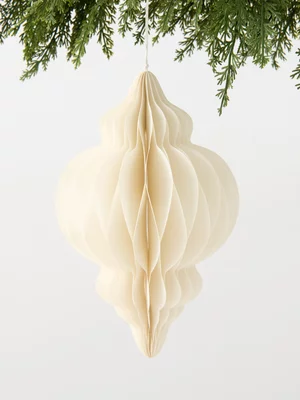 Foldable Paper Pendant Decoration Cream 25cm