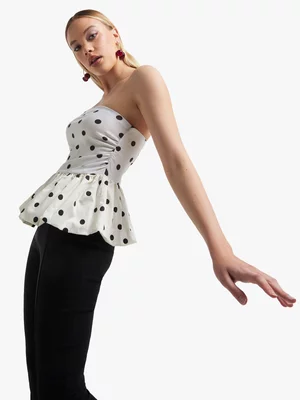 The FIX Women's White Bandeau Bubble Top