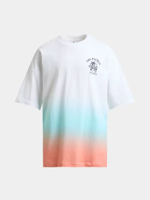 Jet Older Boys White Ombre Blue Orange Fashion Graphic T-Shirt