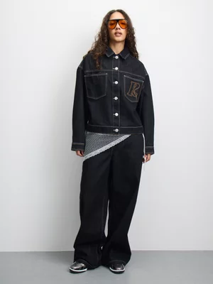 Redbat Women's Denim Black Jacket