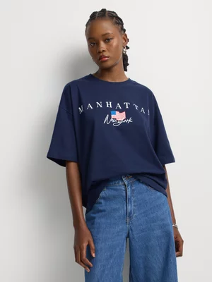 Manhattan Print Oversized T-Shirt 