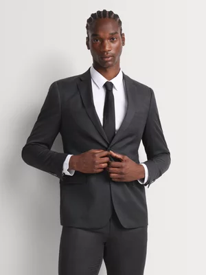 Markham Men's Slim Wool Blend Charcoal Suit Jacket
