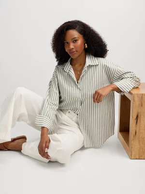 Jet Women's Sage Stripe Oversized Shirt