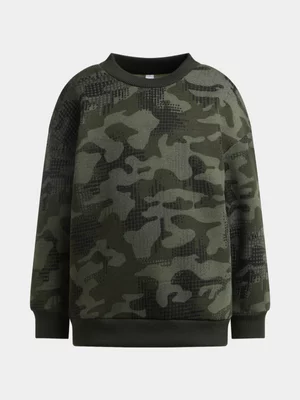 Exact Older Boy's Fatigue Camo Print Sweat Top 