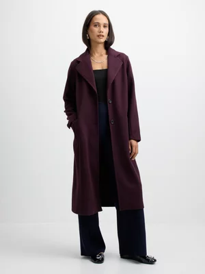Jet Women's Burgundy Button Melton