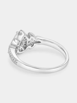 Cheté Sterling Silver Cubic Zirconia Pear Halo Ring   