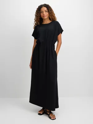 Exact Women's Black Cinched Waist Dress 