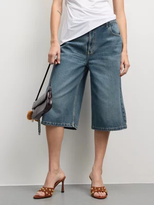 The FIX Women's Light Wash Bermuda Denim Shorts