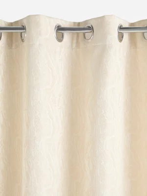 Jet Home Taupe Leo Jacquard Eyelet Curtain