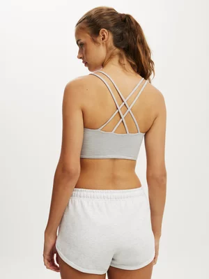 Cotton On Women's Grey Active Ultra Soft Bonded Strappy Tank Top