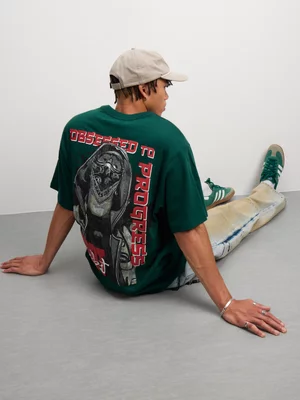 Redbat Men’s Balaclava Hood Graphic Green T-Shirt