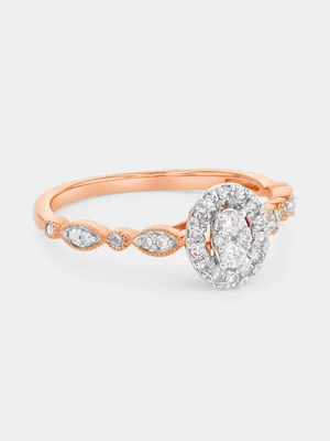 Rose Gold 0.26ct Lab Grown Diamond Oval Halo Ring 