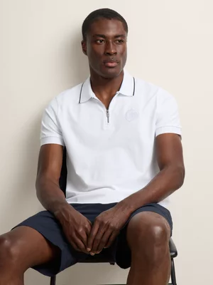 Fabiani Men's White Zip Polo Shirt