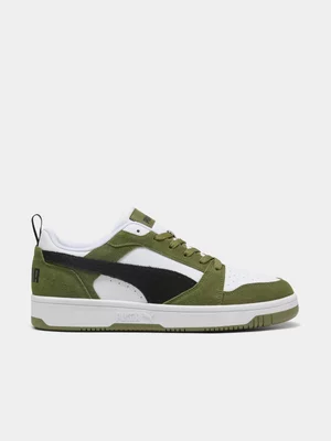 Men's Puma Rebound V6 Low Green/White/Black Sneaker